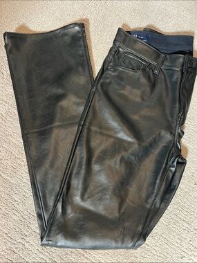 GAP Women's Black Faux Leather Boot Cut Pants